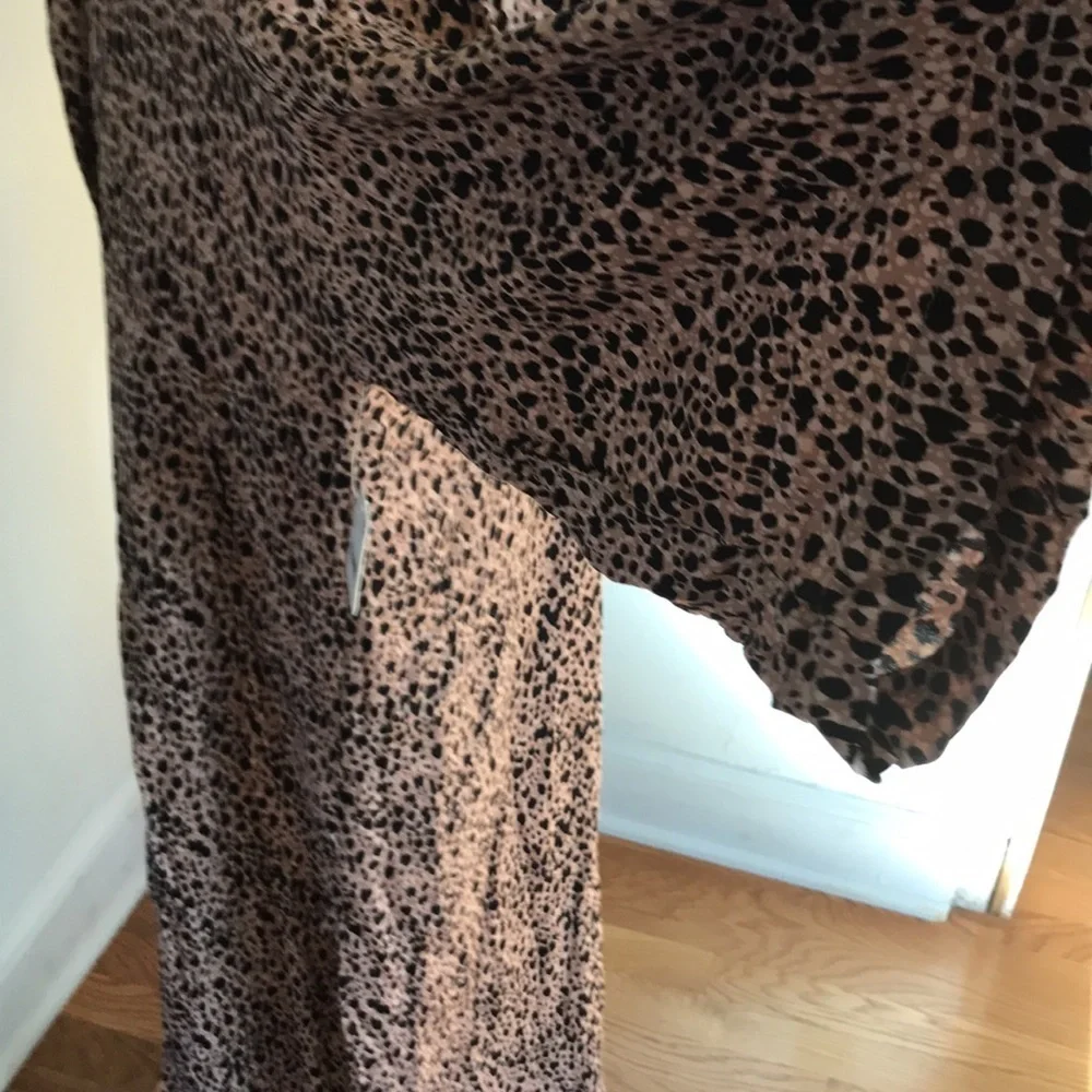 NWT Free People Daria Leopard Maxi Shirtdress Duster Size Large.